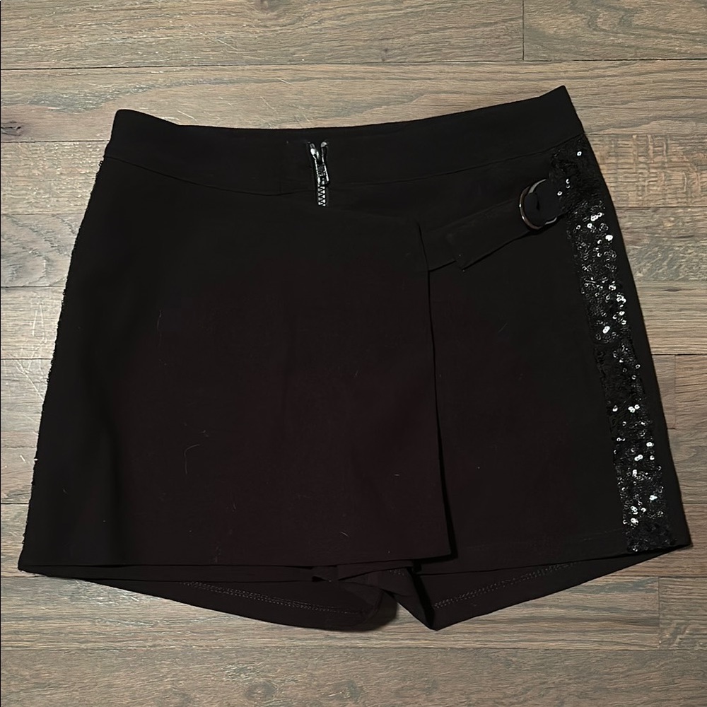 Ikks Black Skort with Sequin Detail